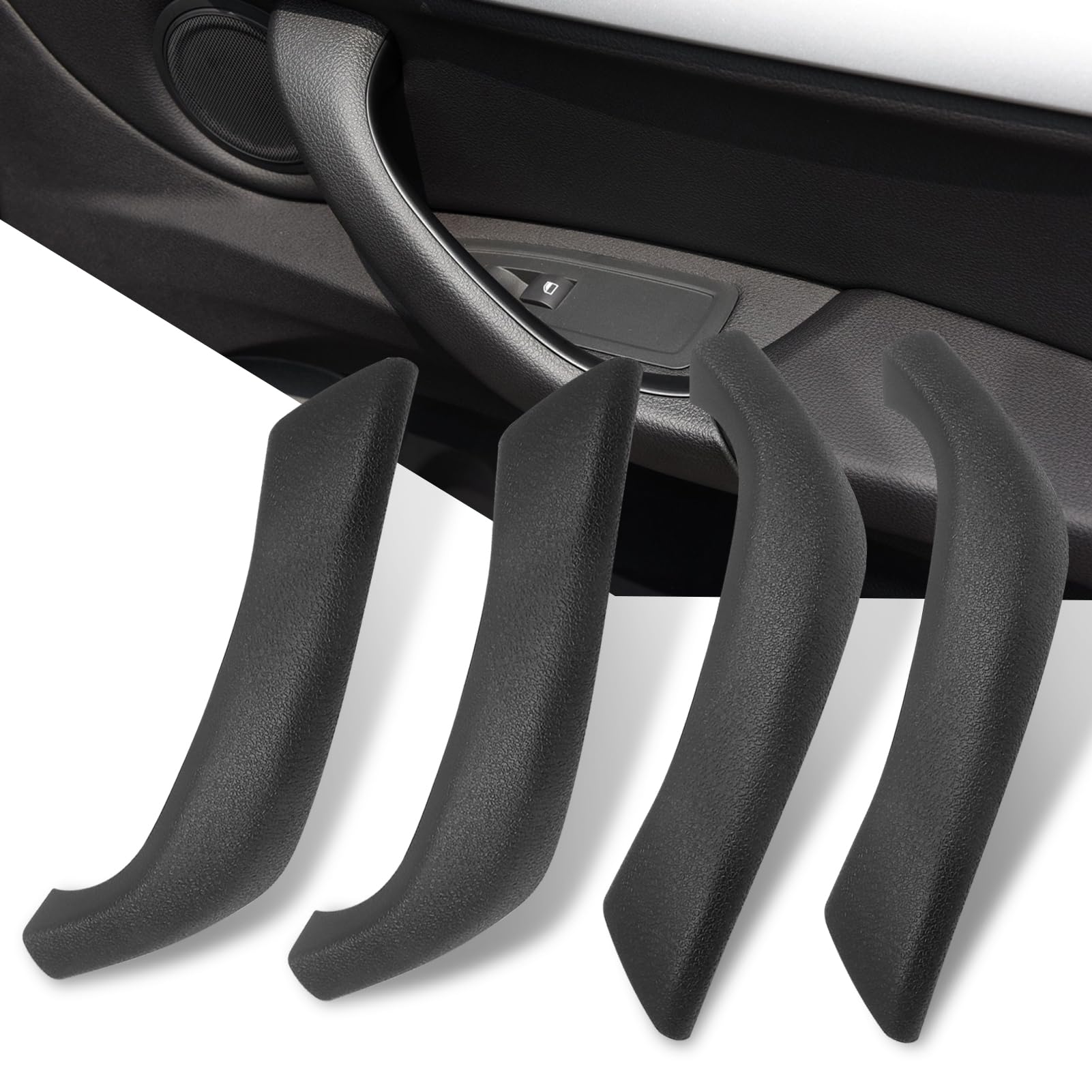 Jaronx Compatible with BMW X1/X2 Door Handle Cover, Right Side Door Handles Replacement Outer Cover Compatible with BMW X1 F48 2016-2019, X2 F39 2018-2019 (4PCS, Black)