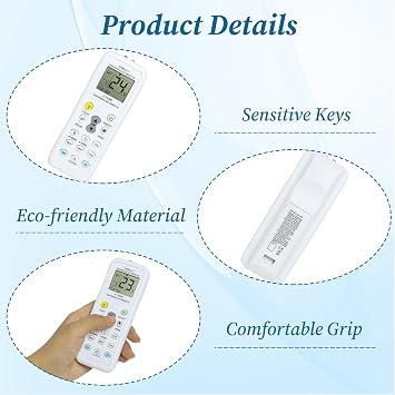 Air Conditioner Remote Control Universal A/C Controller Compatilbe with MITSUBISHI Fujitsu Haier LG Gree Midea Hitachi Sharp Panasonic Samsung Sanyo Hisense Whirlpool Bosch