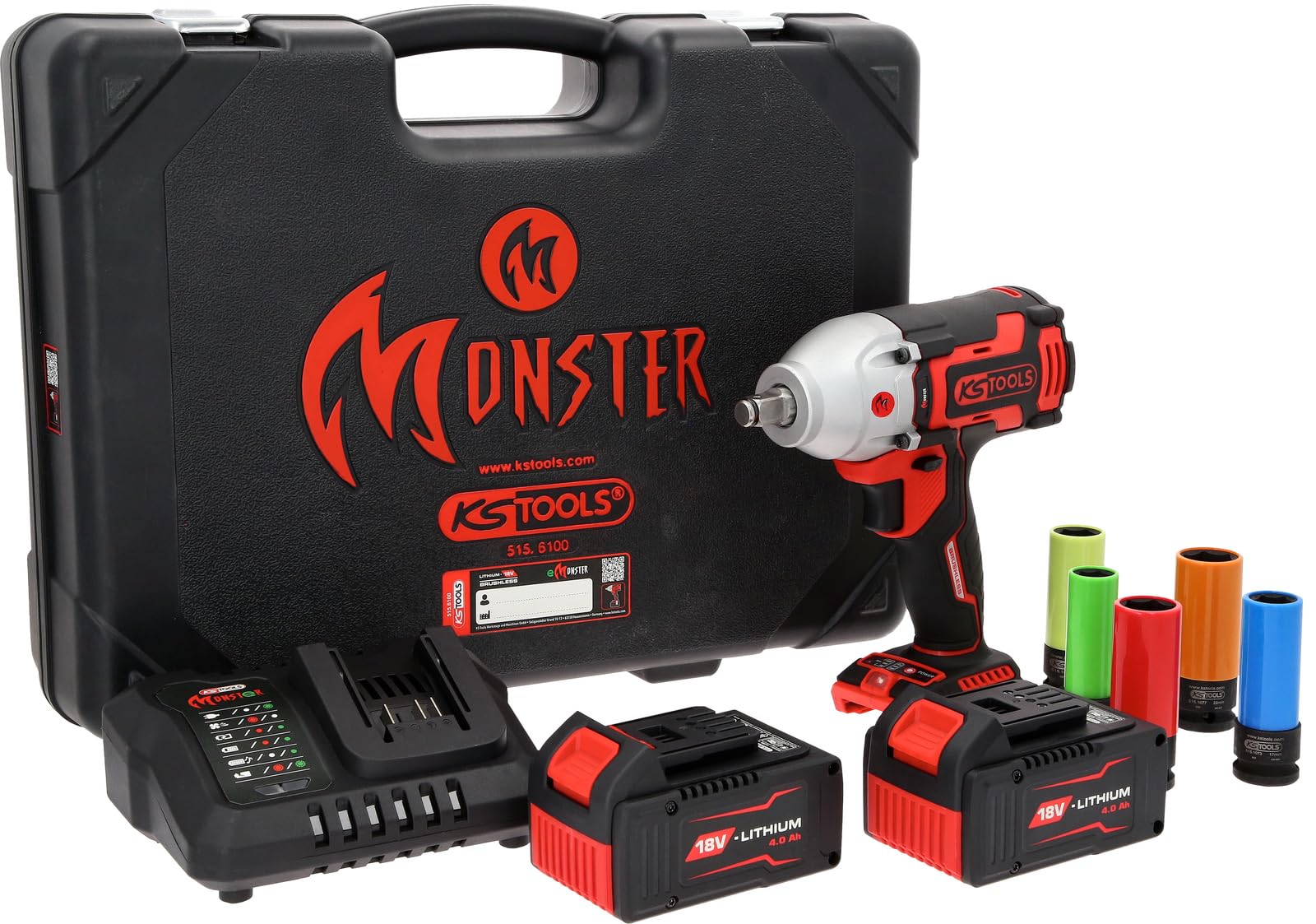 KS TOOLS eMONSTER Kit de visseuses à choc sans fil 1/2" Brushless - 9
