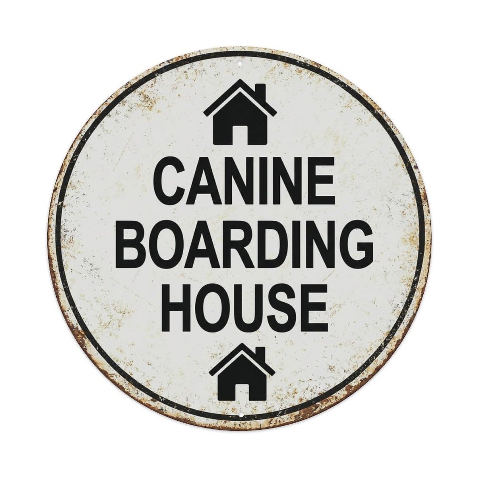 Vintage Canine Boarding House Decor Metal Tin Sign