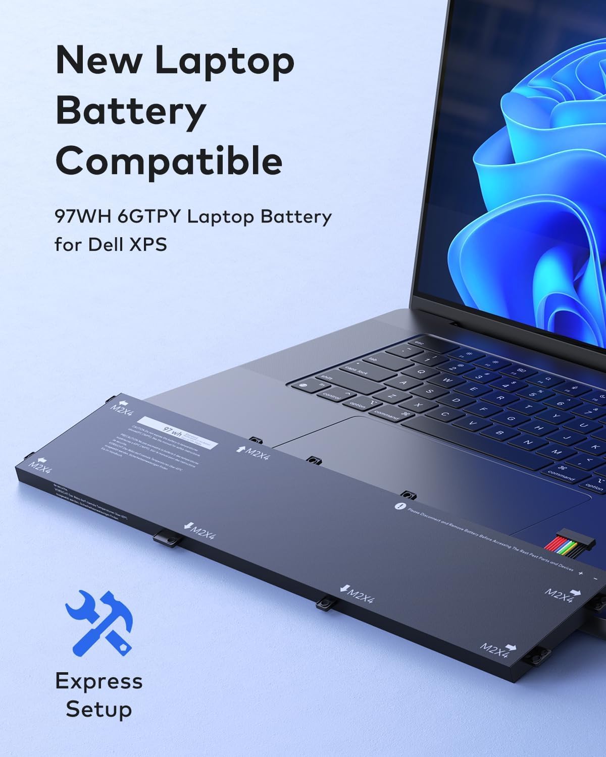 Batteria 97Wh 6GTPY Per Dell XPS 15 9550/9560/9570/7590, Precision 5510/5520 /5530/5540, Vostro 7500, 11.4V, 4 Celle Li-ion Sostituzione 4GVGH GPM03