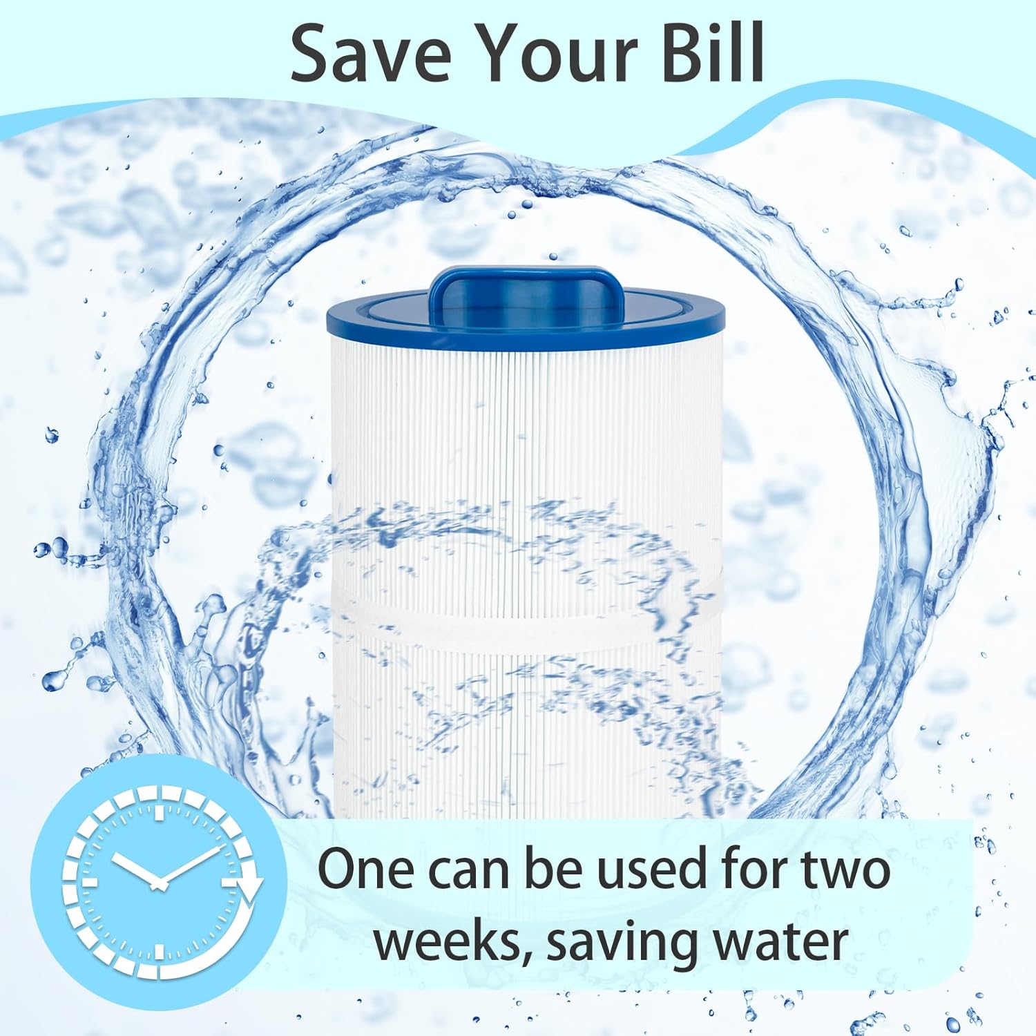 Future Way Hot Tub Filter Replacement for Master Spa Twilight X268365, X268543, Replace Pleatco PMA40L-F2M, Unicel 6CH-402, Filbur FC-0317, Spa Filter, 40 Sq. Ft