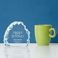 Vista 4 de Baudville Pequeño trofeo de cristal glaciar grabado