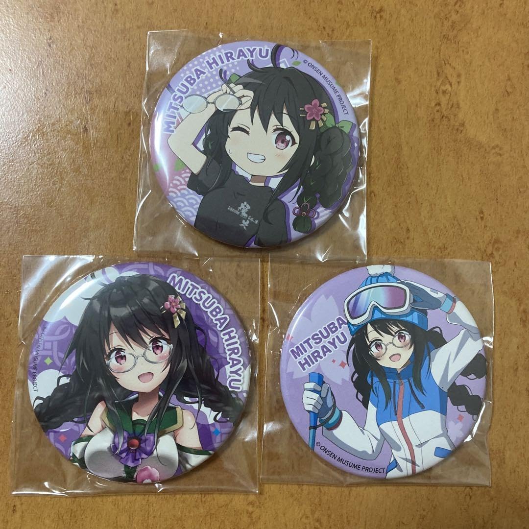 Amazon | 温泉むすめ 平湯みつば 缶バッジ 3種セット 45 | バッジ