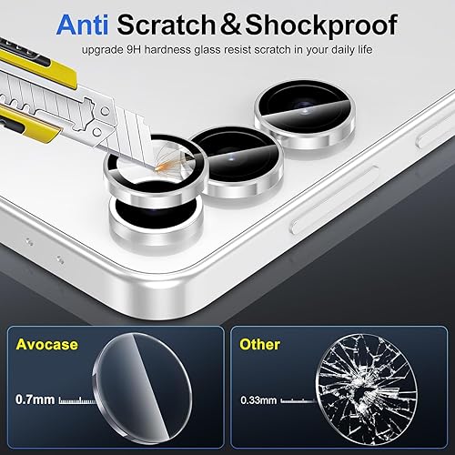 Vista 699 de para Samsung Galaxy Z Flip 7 Protector de Lente de Cámara, Cubierta de Lente de Vidrio Templado con Anillo de Metal Individual, [Fuerte Adhesión] 1