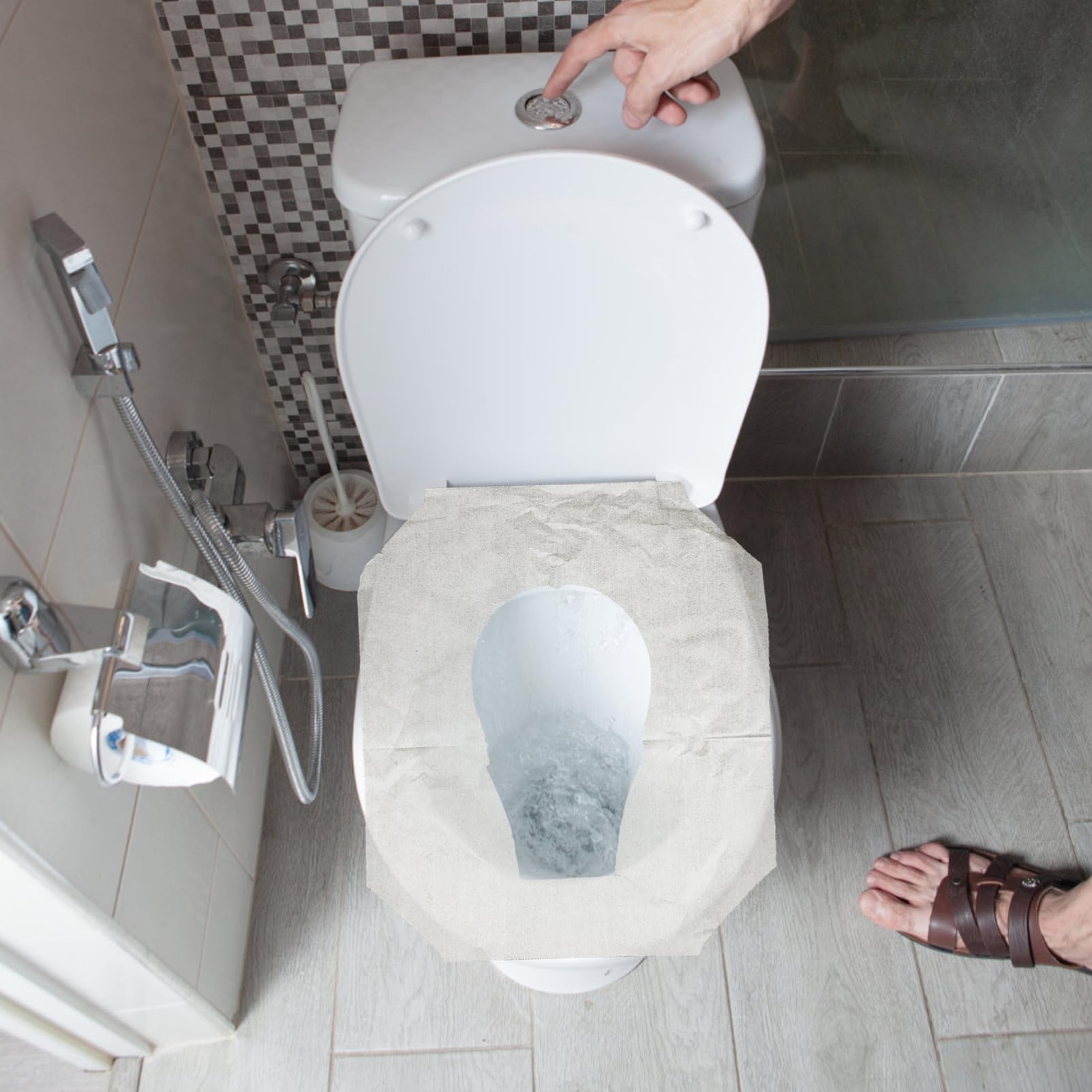 FOMIYES Disposal-Ready Wooden Pulp Toilet Paper 200 Sheets Potty Liners for Home Bathroom Travel