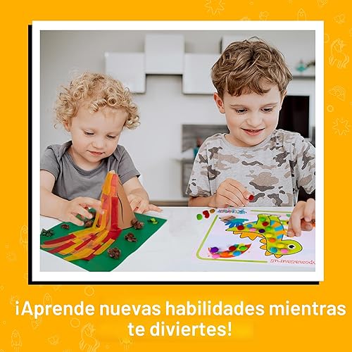 Miniatura 9 de Craftikit® - Kit de 20 manualidades de dinosaurios para niños, manualidades de dinosaurios divertidas y todo incluido para niños de 3 a 5 años, kit