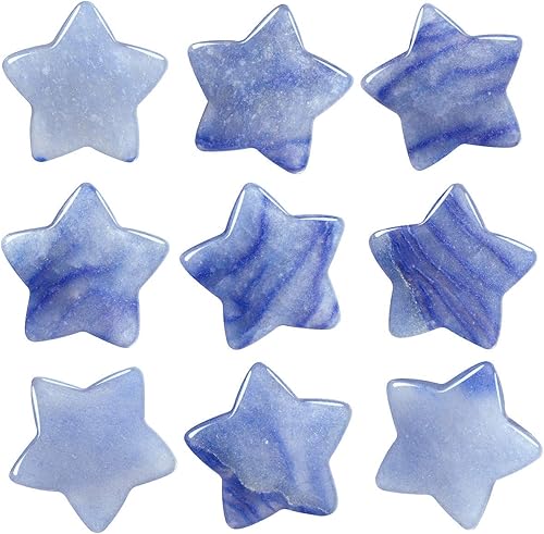 Miniatura 3 de mookaitedecor Juego de 5 piedras de palma de bolsillo de cristal curativo en forma de estrella, piedras de preocupación pulidas para equilibrio de