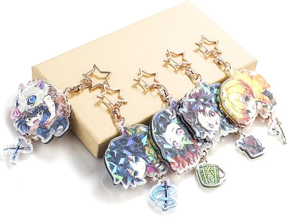 Amazon Co Jp 最新 キーホルダー 高品質版 アクリルキーホルダー 透明感 可愛い バッグペンダント バッグ飾り グッズ 4個セット ホビー