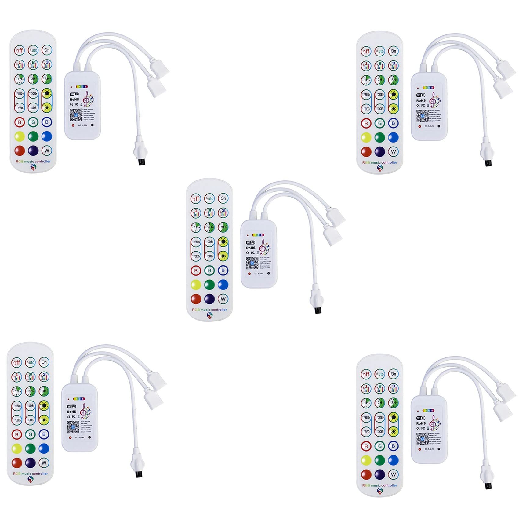 Jnchdghwa 2X Tuya WiFi RGB Controller for LED Strip Light 3528 2835 5050 RGB Controler with 24Keys Remote Control