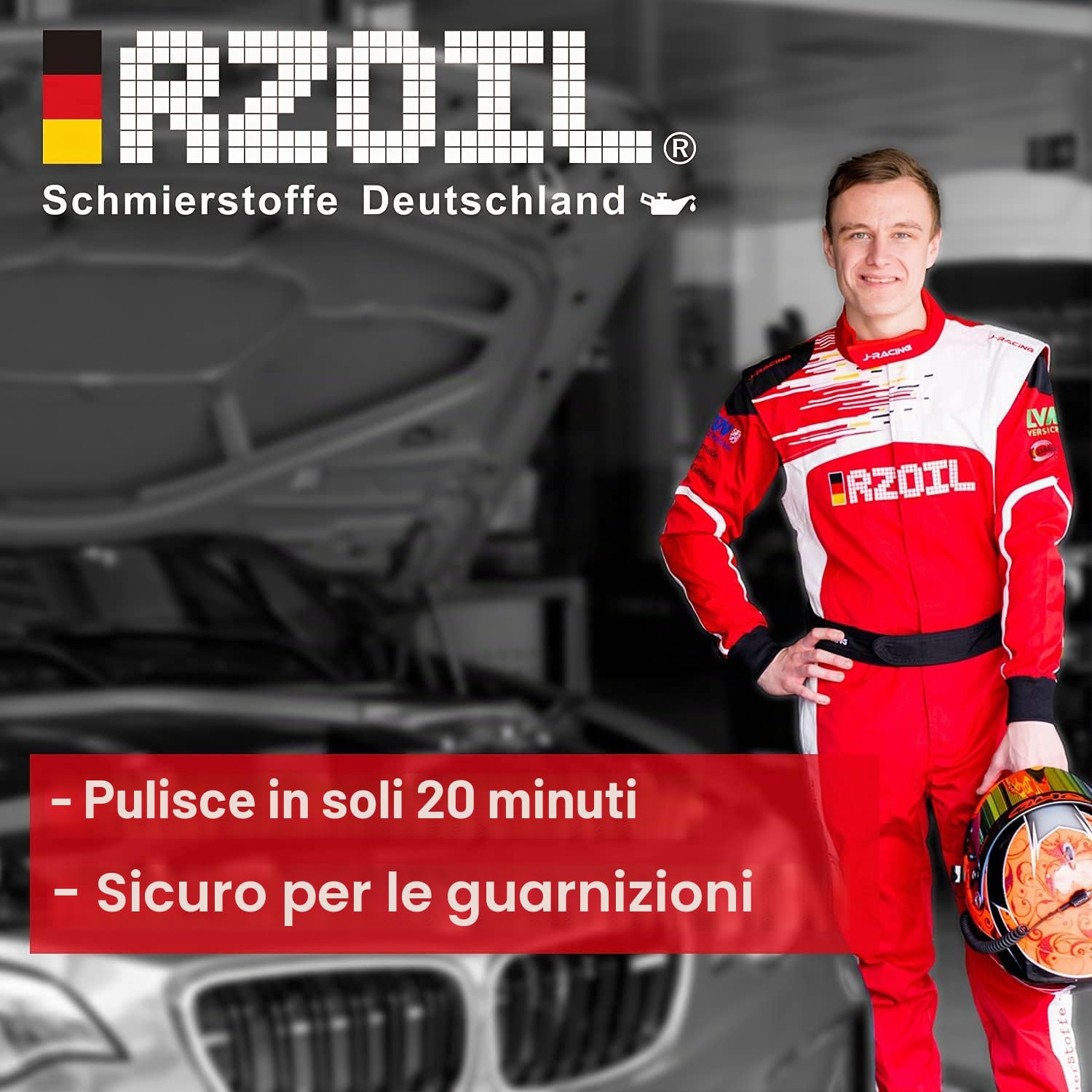 1 risciacquo motore RZ20E, detergente per motore, lavaggio dell'olio, detergente per sistemi dell'olio, additivo per olio, detergente per motore, motore e flacone da 300 ml