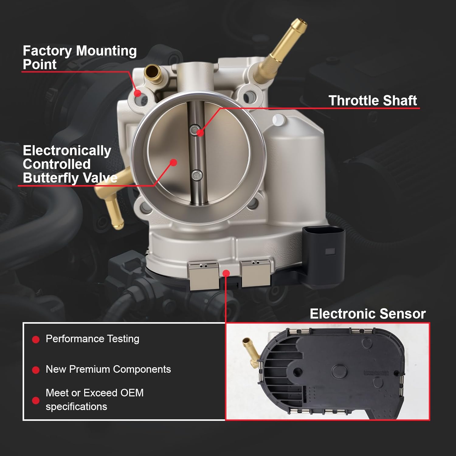 Throttle Body Assembly Compatible with Volkswagen Beetle VW Bug Golf Jetta 2.0L 2001 2002 2003 2004 2005 977-361 06A133062D 06A133062Q 67-4006 TB1060 S20156 337-60812 33760812 0280750061