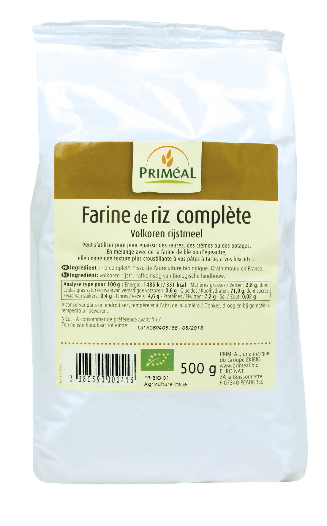 Priméal Farine de Riz Complet France 500 g