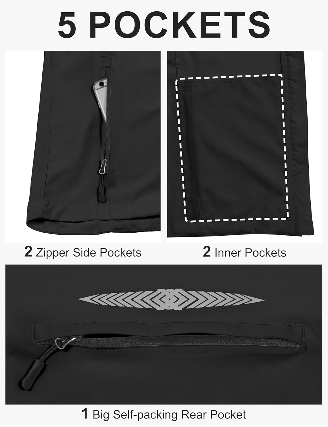 Little Donkey Andy Men's Quick-dry Running Jacket, Convertible UPF 50+ Cycling Jacket Windbreaker with Removable Sleeves - Image 6