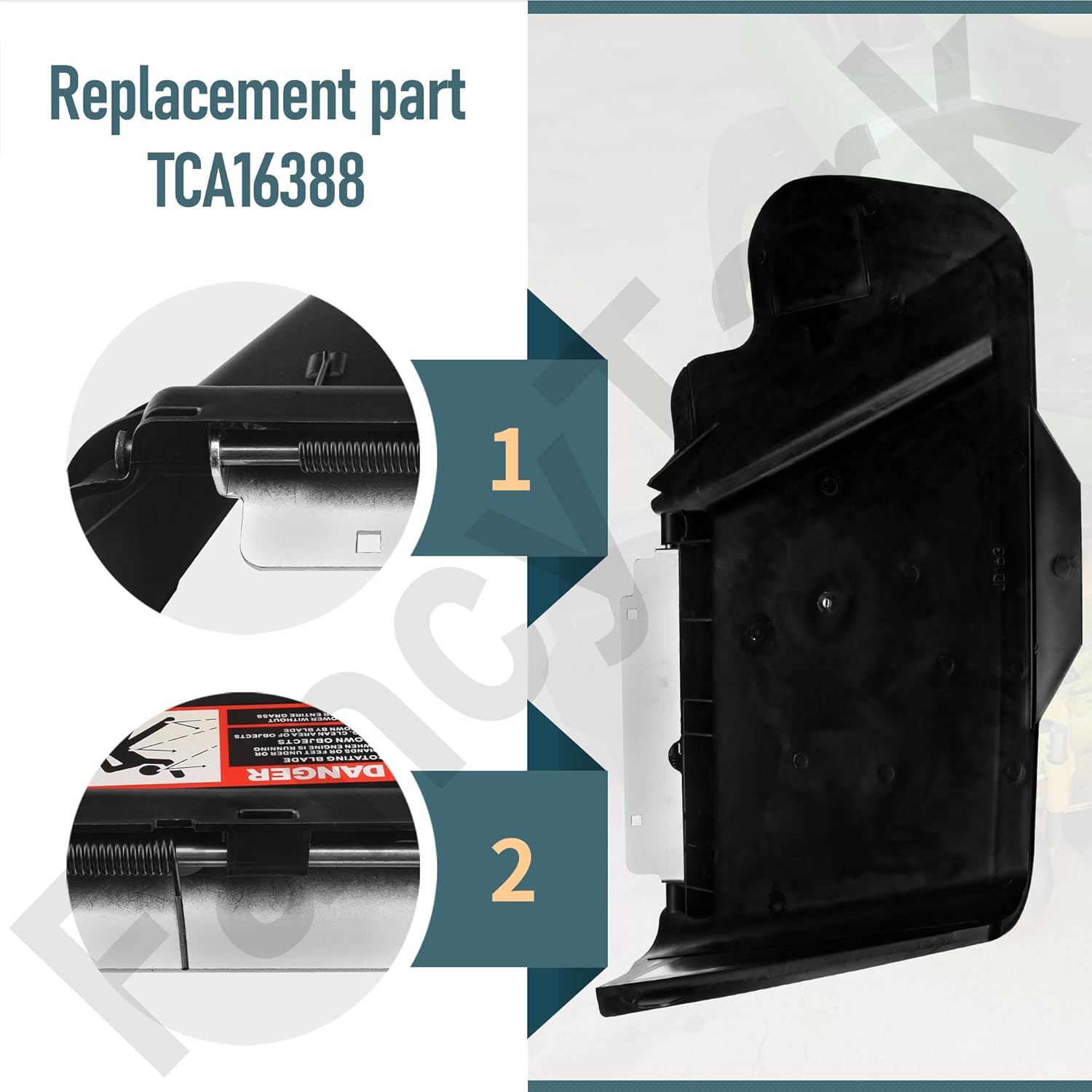 TCA16388 Discharge Chute Kit Compatible with Jo-hn Deere X300, X304, X320, Z355E, Z355R, Z375R, GT225, GT235, GT235E, 54C, 54D, 48C, 62D Lawn Tractors
