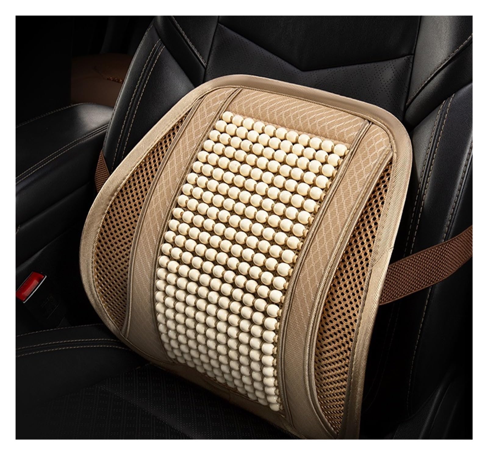 EDXNCVVM Car Chair Cushion Summer Cool Cushion Single Piece Of Wood Beads Summer Breathable Cushion Ventilation Cold Four Seasons Availabl(Rose dust)