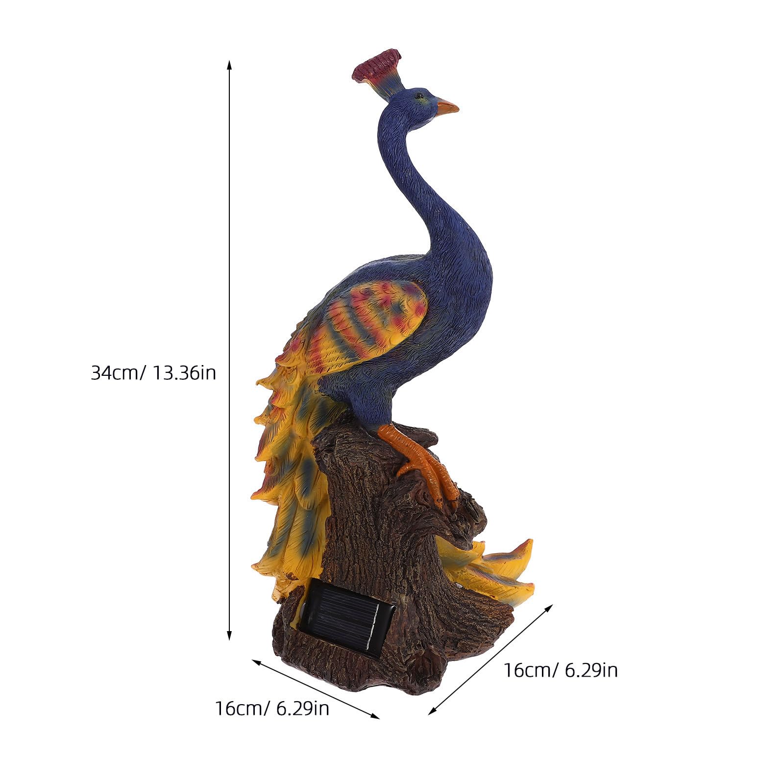 Gadpiparty Statua da Giardino in Resina a Forma di Pavone Solare, Decorazione Esterna Raffinata e Resistente allo Sbiadimento per Cortile e Paesaggio Naturale