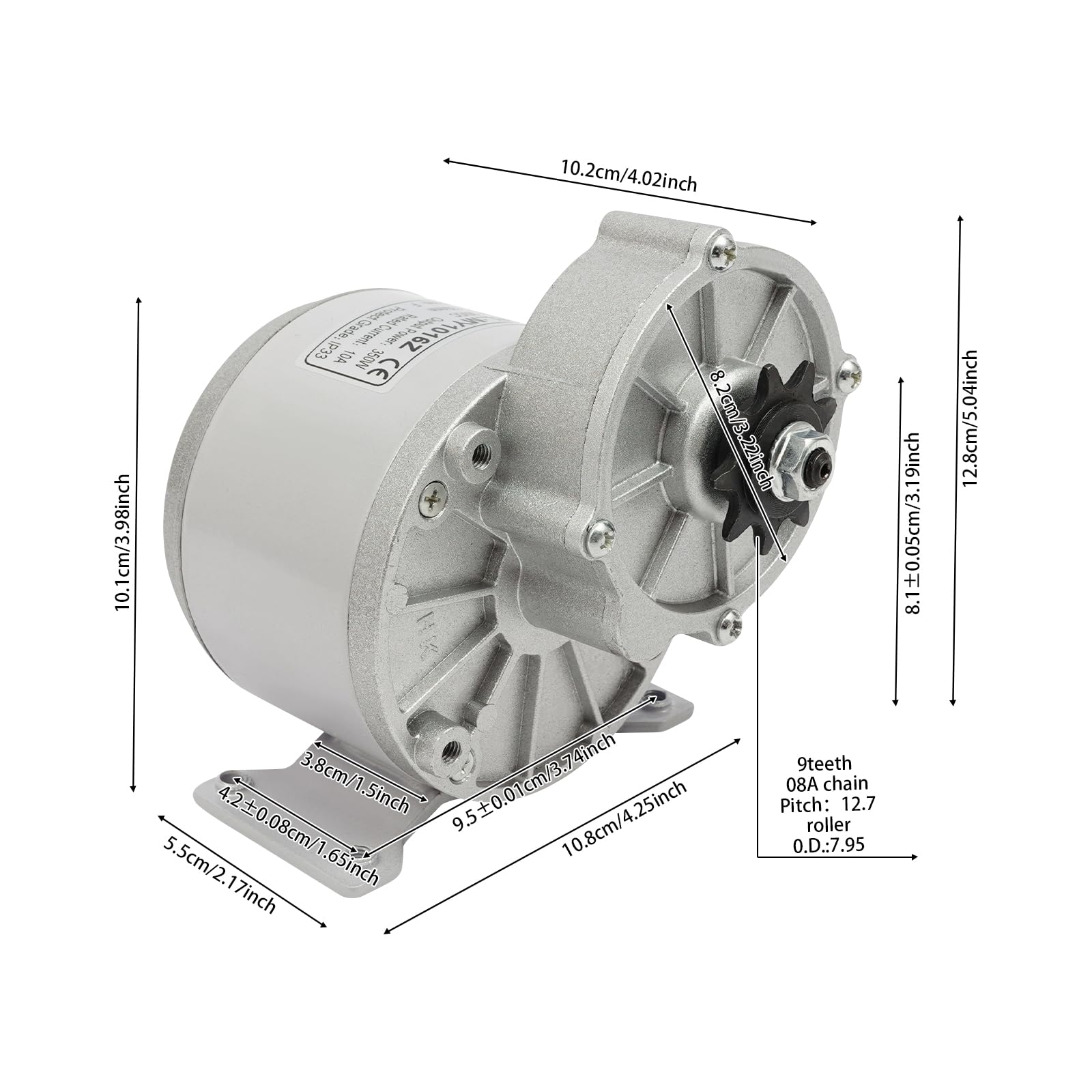 350W Bürstenlose Getriebemotoren Bausatz, Leistungsstarker 36V Elektromotor mit 330 U/min, Controller und 3-Gang-Rückwärtsdrossel, Komplett-Kit für E-Bike, Roller, Go-Kart, ATV, Rasenmäher