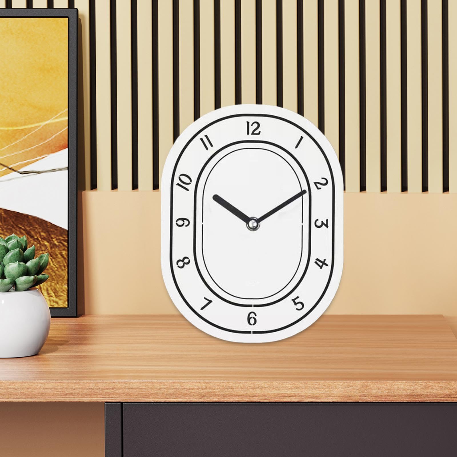 Wall Art Zegar ścienny Dekoracje ścienne Owale, Wiszące na ścianie Akcesoria do zegarów Minimalistyczna stylowa kuchnia łazienkowa