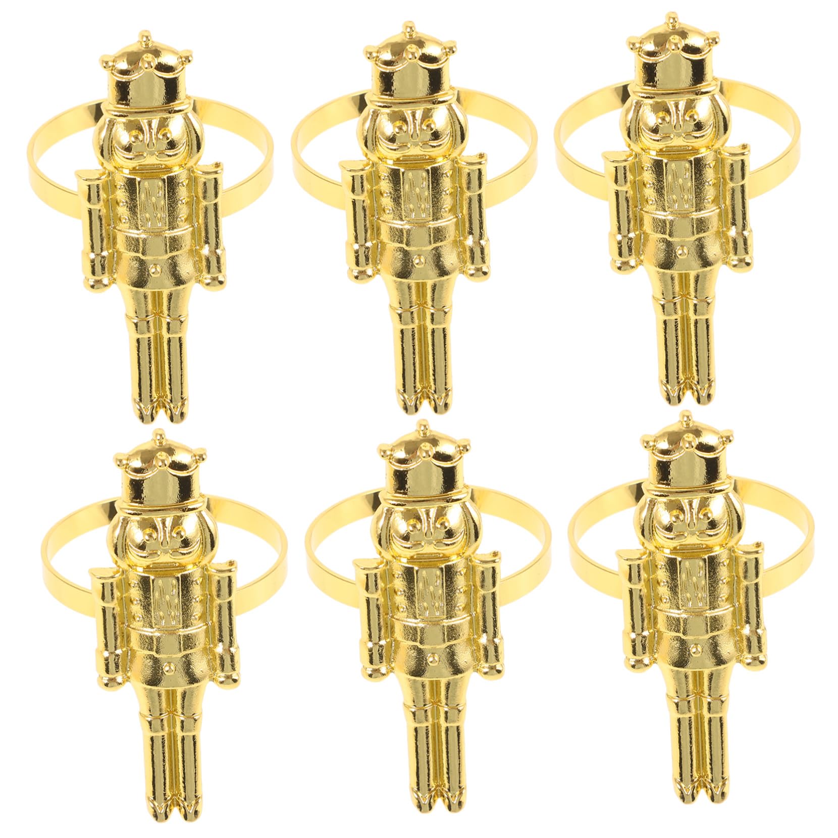 6piezas Servilleteros De Cascanueces Navideños para Mesa De Comedor Hebillas para Servilletas Forma De Cascanueces Decoración De Fiesta