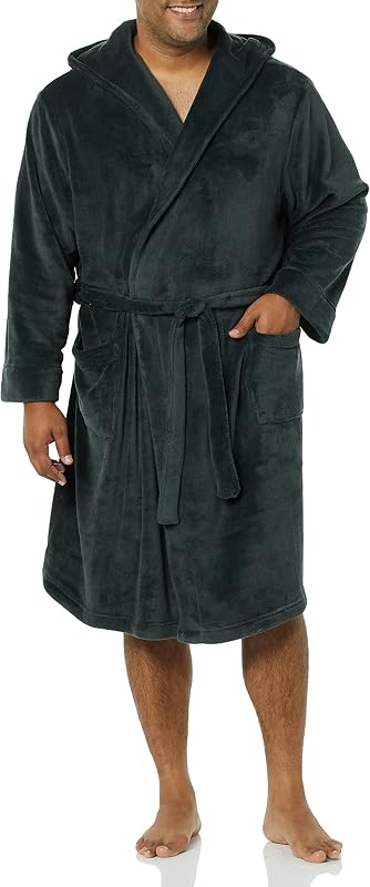 Albornoz de felpa de largo medio para hombre Amazon Essentials