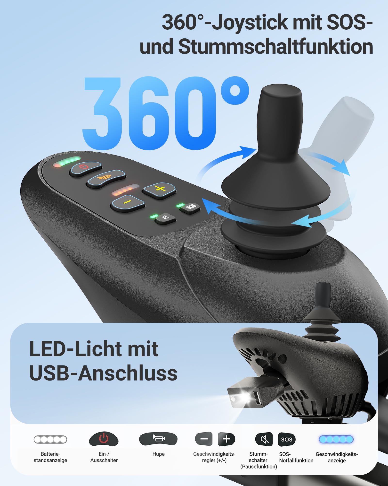 Rollstuhl Elektrisch Faltbar Leicht 16,2KG Elektrischer Rollstuhl 32KM | Sitzbreite 47cm, 12Ah Lithium-Batterie, 360W Elektrorollstuhl, 5 Jahre Support, Flugzeugzulassung, Kohlefaser-Folie