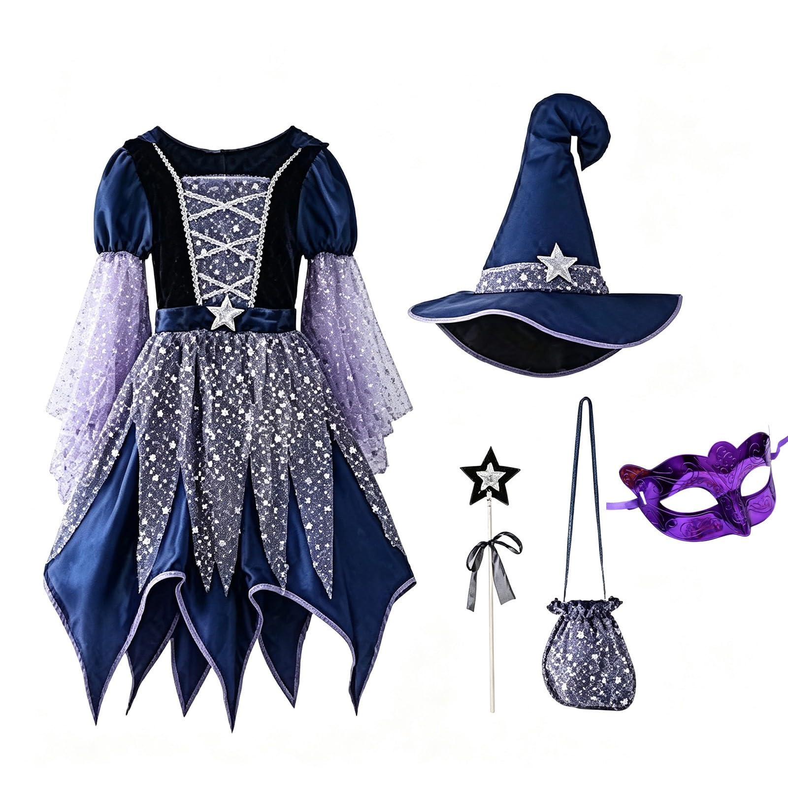 Witch Costume Childrens Halloween Outfit For Girls Fantasy Dress