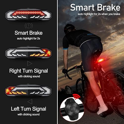 Miniatura 2 de NineLeaf Bike Turn Signals, Turn Signal Kit for Ebike, Bike Turn Signals Front and Rear Auto OnOff Electric Bell Automatic Brake Light Remote
