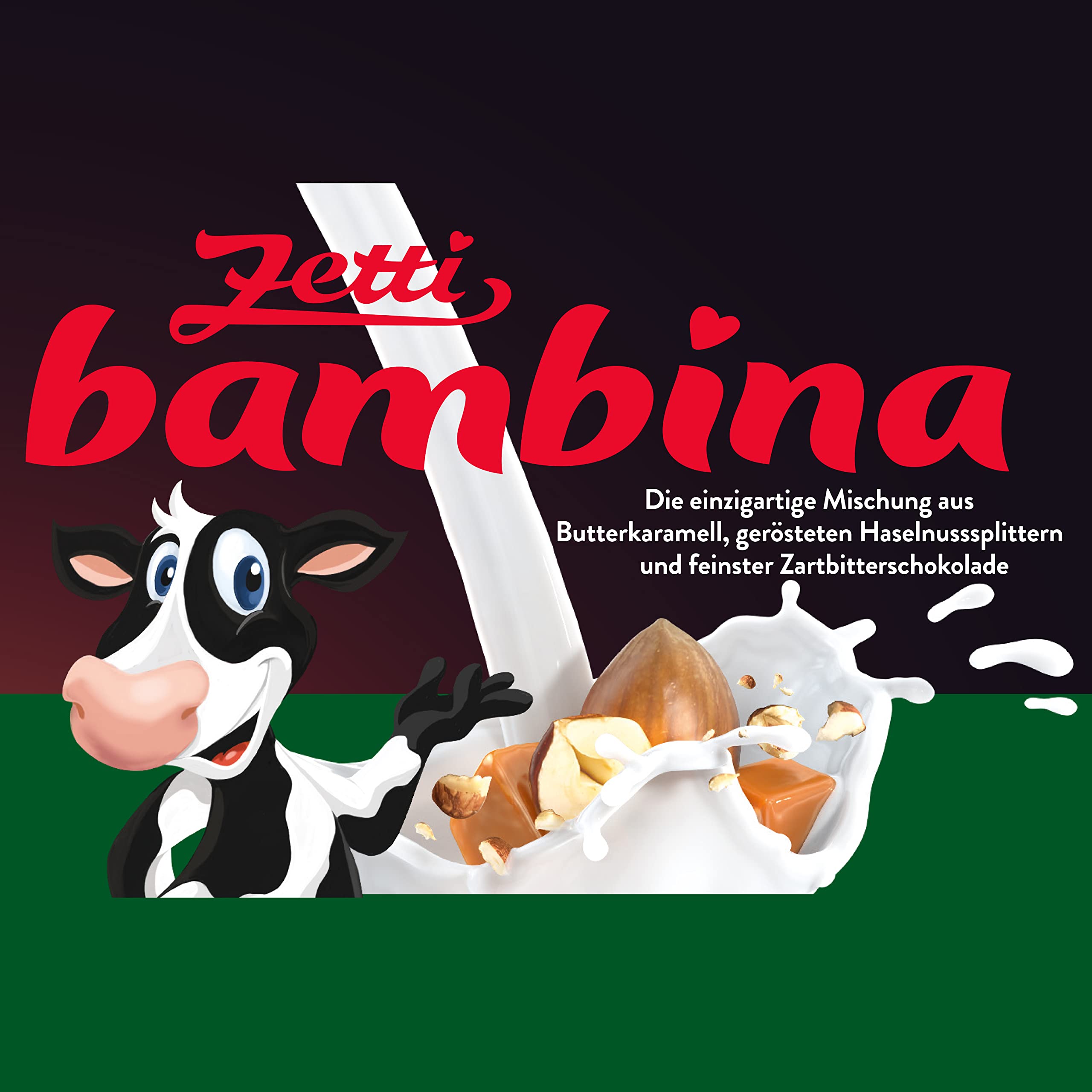 Zetti bambina Zartbitter Schokolade mit Haselnuss und Karamell, 24er Pack (24 x 100 g) (Zartbitter, 24 Stück)