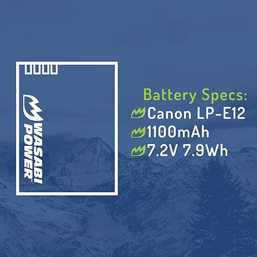 Miniatura 3 de Wasabi Power Batería LP-E12 para Canon EOS M, EOS M10, EOS M100, EOS M50 M50 MII, EOS Rebel SL1 (EOS 100D), PowerShot SX70 HS