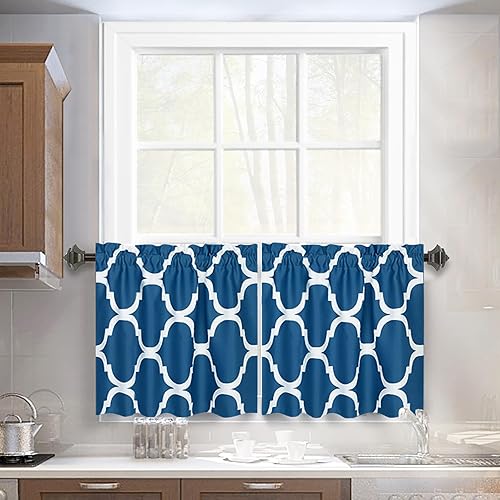 Miniatura 10 de Melodieux - Cortinas de bolsillo de moda marroquí para cocina, cafetería o baño, pequeñas ventanas