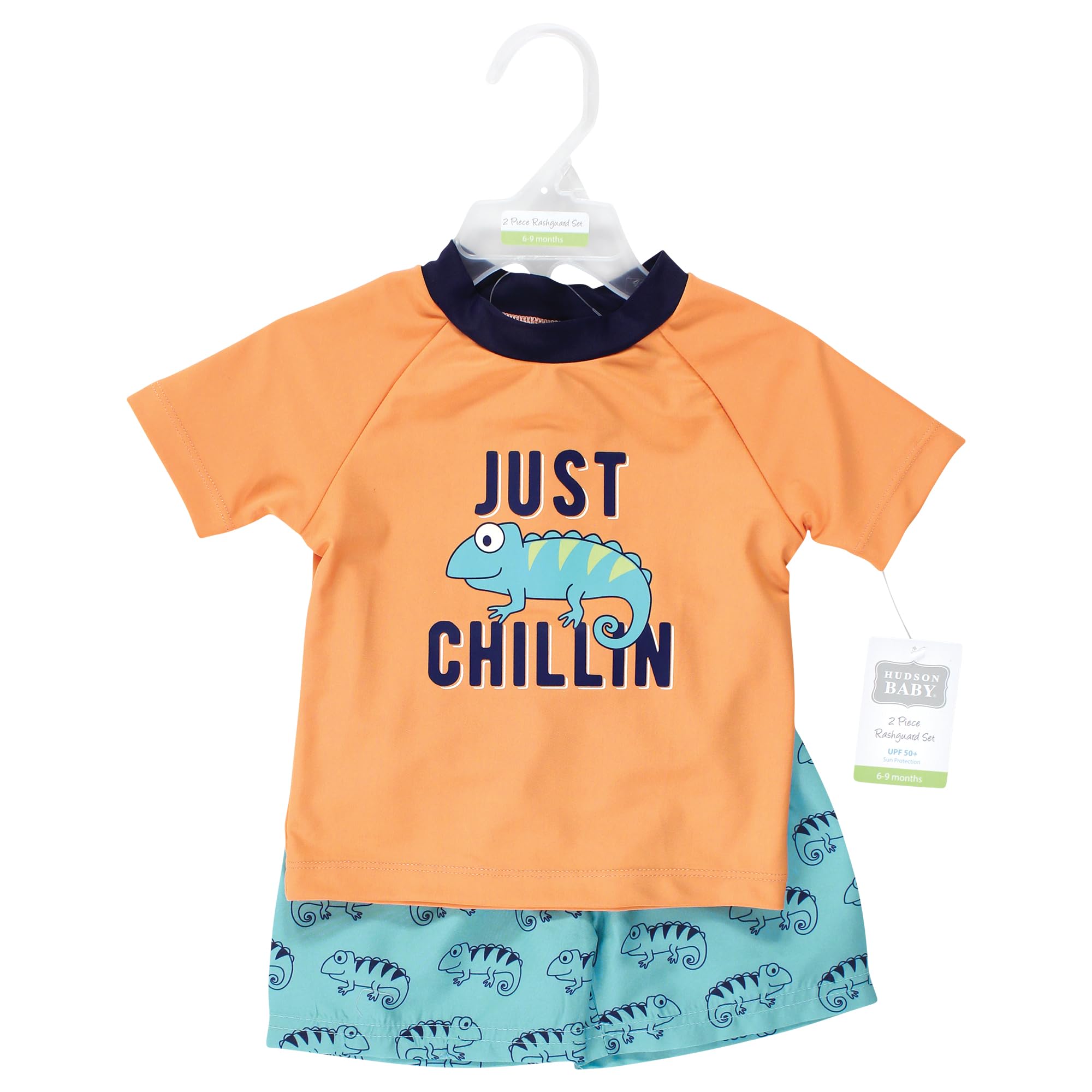 Hudson Baby Unisex Baby Swim Rashguard Set, Chameleon, 3T