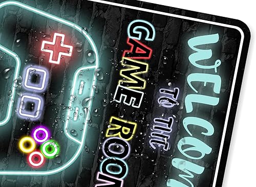 Miniatura 3 de Decoración de pared para sala de juegos, decoración de habitación de jugadores para niños, decoración de sala de juegos, 12 x 8 pulgadas, letrero de