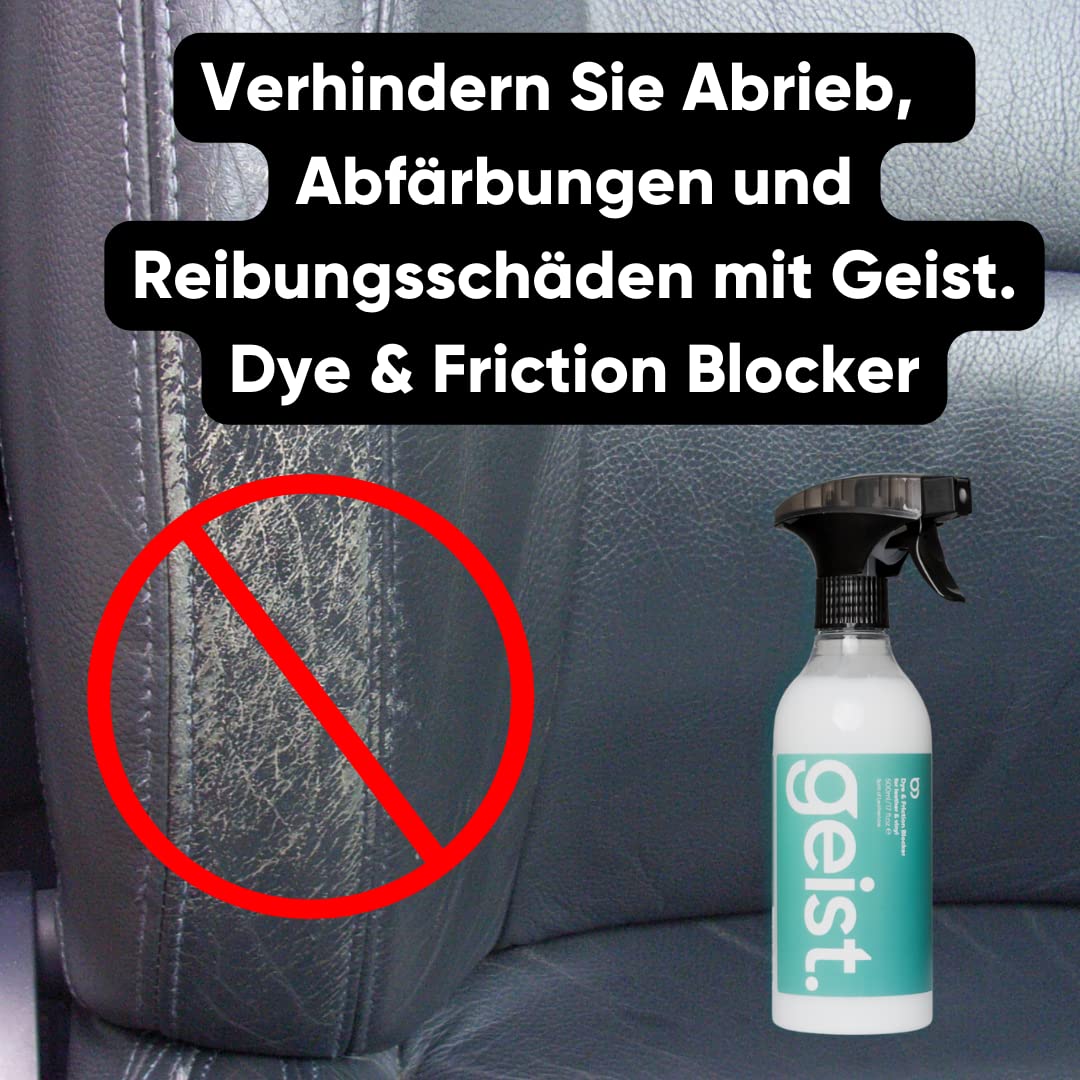 Geist. 3 Plus Lederpflegeset | Reinigung, Schutz vor Farbübertragung, Reibungsschäden, Schrumpfen und Rissbildung. Hält das Leder weich und geschmeidig | Für Leder älter als 3 Jahre