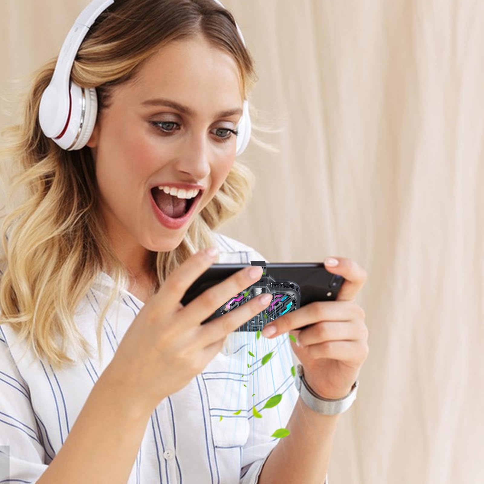 FunCooler 3 Pro - Raffreddamento rapido per cellulare, funzione di supporto telefonico/interruttore fisico/3 marce, potenza di raffreddamento silenziosa, per Live Streaming con luci RGB [video game]