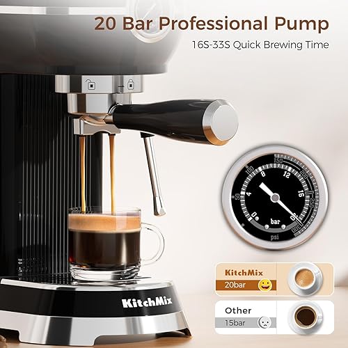 Miniatura 3 de Máquina de café expreso con espumador de leche, cafetera espresso de 20 barras para café con leche y capuchino, máquina de café Expressions con