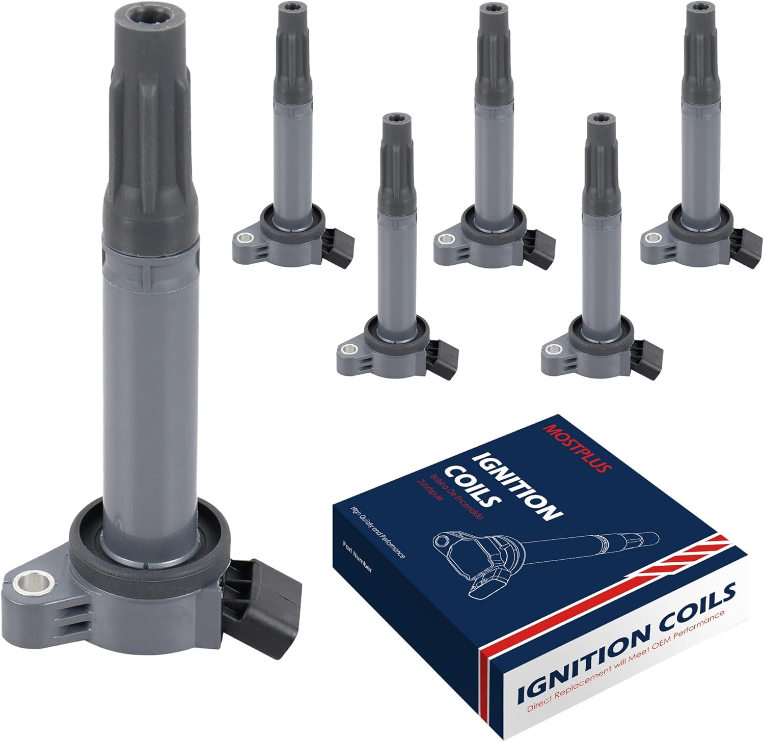 MOSTPLUS Ignition Coils Compatible with Toyota Camry Rav4 Avalon Lexus RX350 ES350 3.5L UF487 (set of 6)