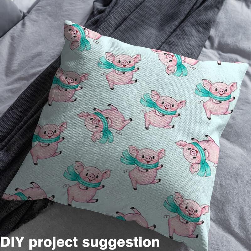 Miniatura 4 de Feelyou The Yard - Tela de tapicería de cerdos de dibujos animados para exteriores, tela decorativa de animales porcinos kawaii para proyectos de