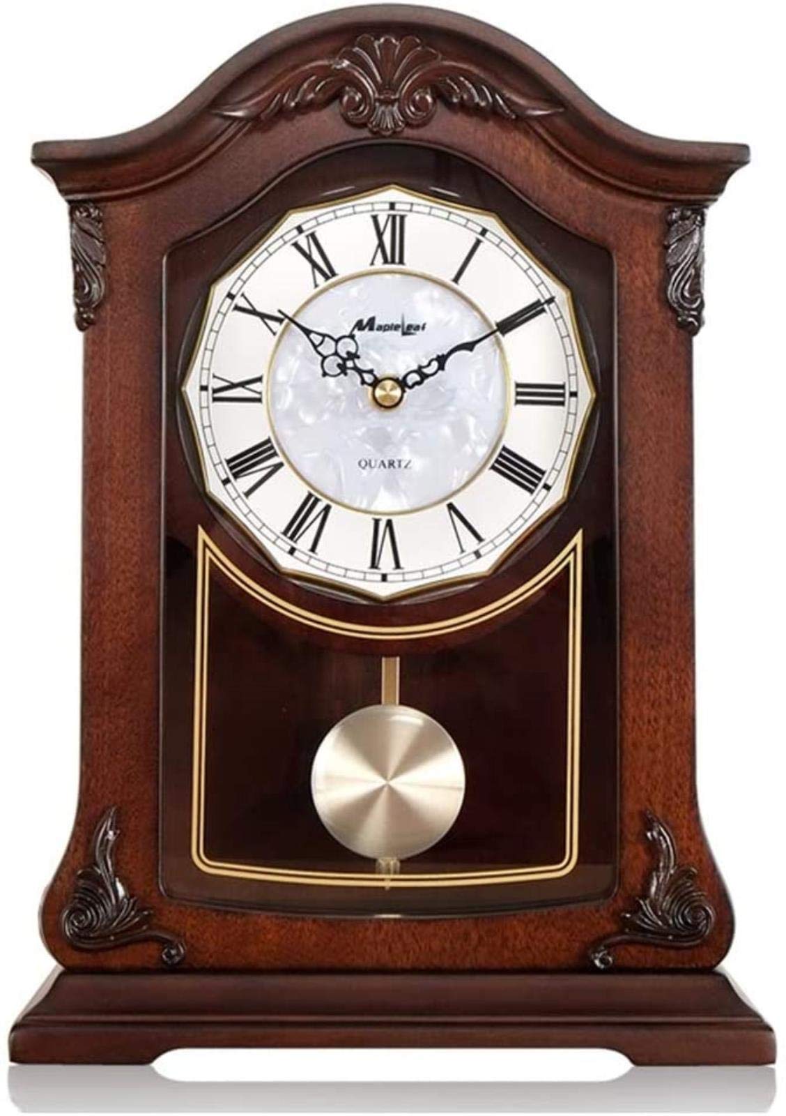 Wall Clocks for Living Room Retro Silent Pendulum Clock，home Decorative Clock，Battery ODesk Clock For Fireplace Mantel, Office, Shelf desktop-clock