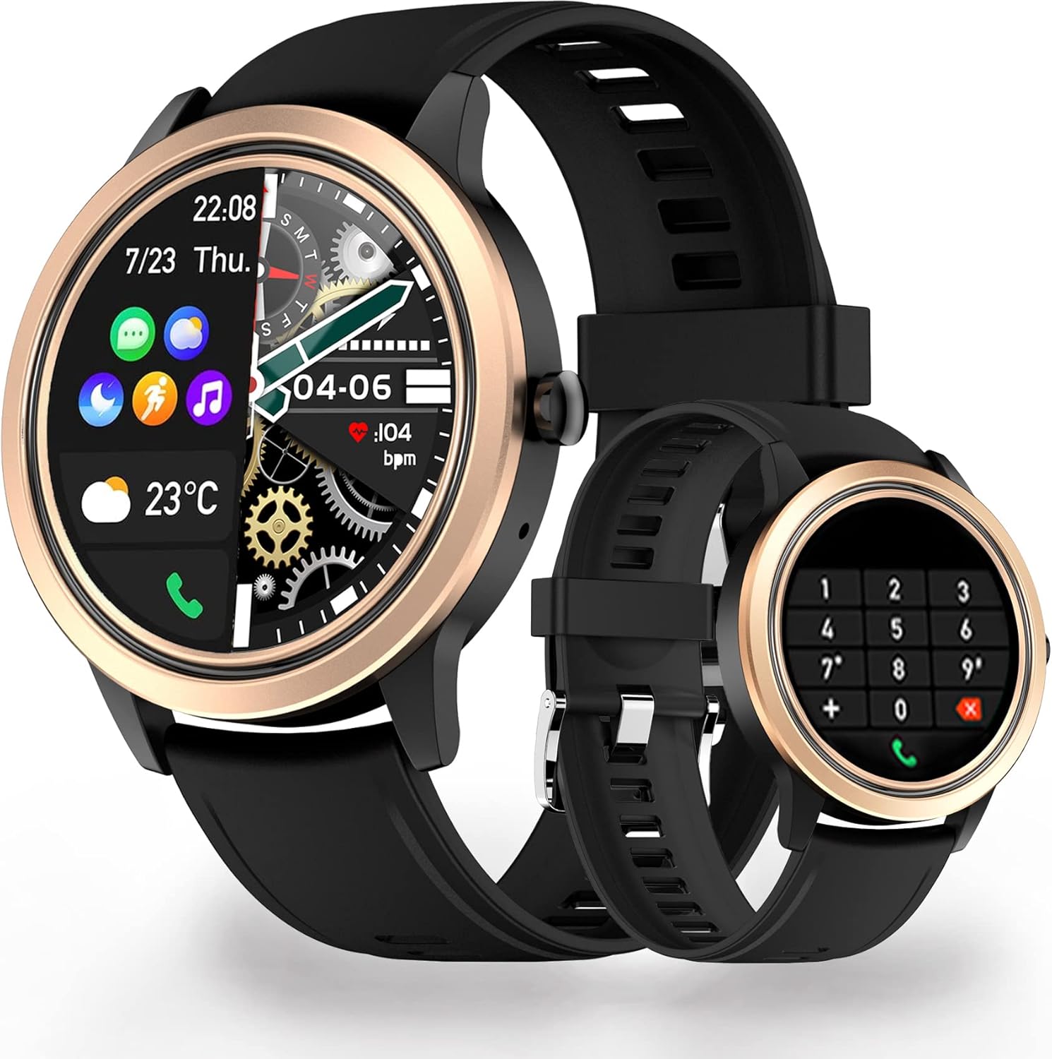 Smart Watch for Android Phones iPhone Compatible Light Aluminium Case Sports Fitness Tracker, 1.32” HD Display Water Resistant Full Touch Watch Heart Rate Monitor Sleep Tracker for Men Women