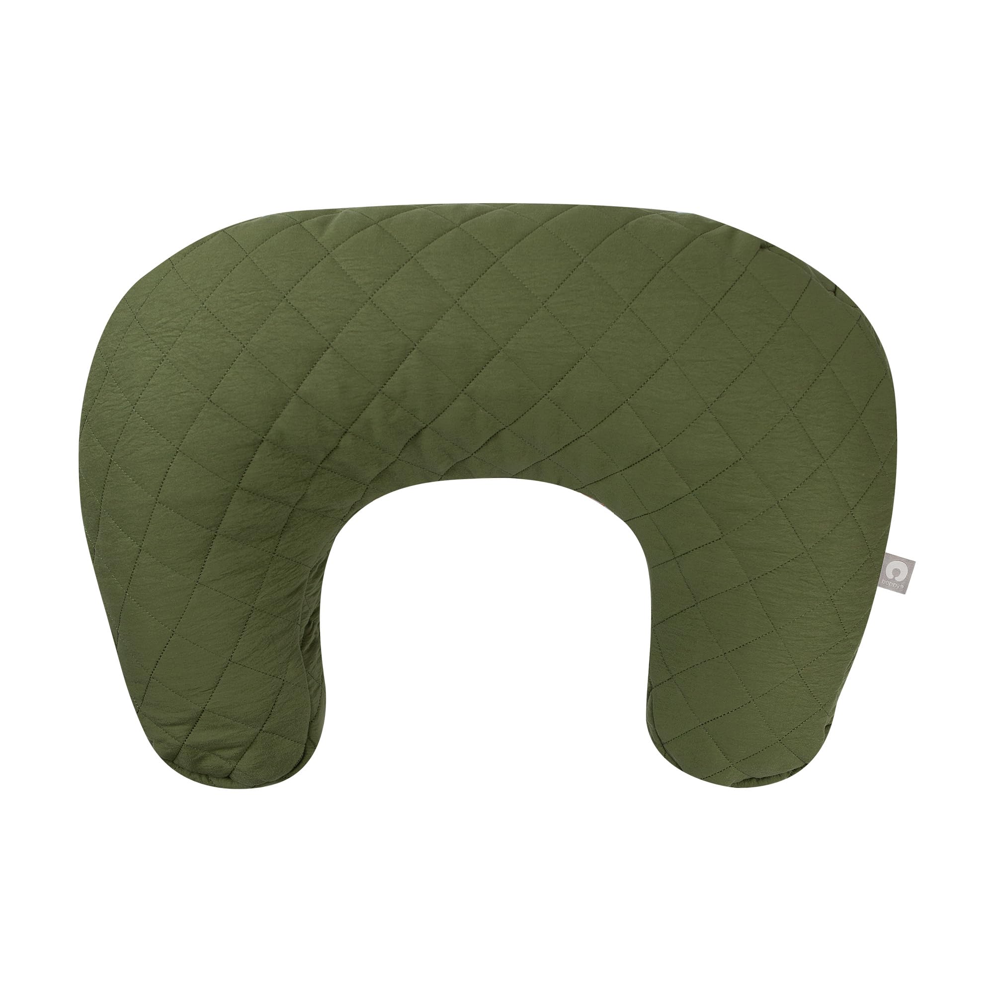 BoppyNursing Pillow with Luxe Fabric Cover, Quilted Moss, Larger, More Supportive Pillow for Breastfeeding and Bottle Feeding; Firmer and Higher Than Original, w/Premium Cover; JPMA Certified