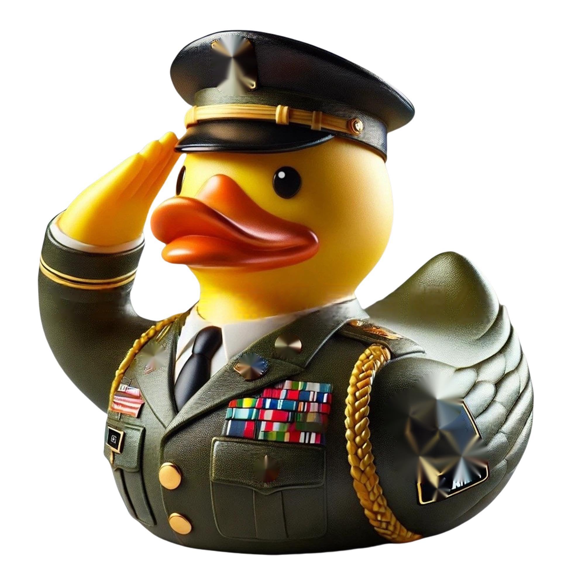 SJWOW Duck Desk Decor - Military Uniform Saluting Duck Veteran Ducks Army Military Uniform Resin Duck for Veteran Gifts, Military Resin Duckies Decorations for Veterans Day (Army)