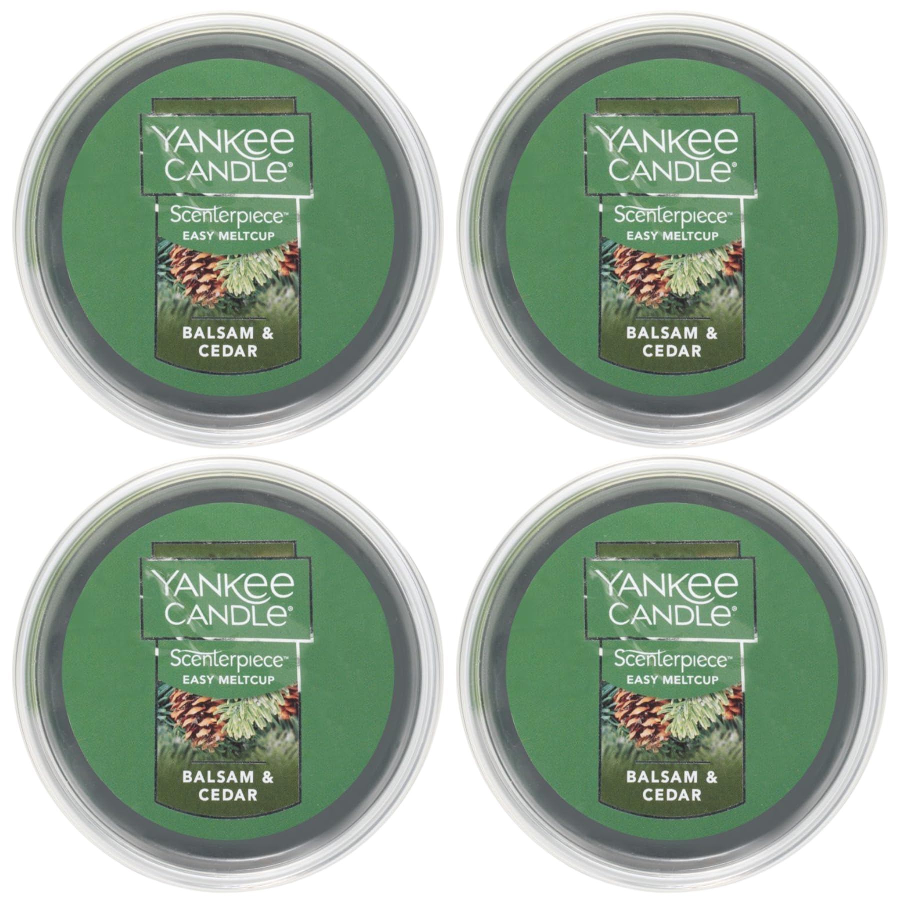Yankee Candle Scenterpiece Easy MeltCup Balsam & Cedar Lot de 4 tasses 62,4 g