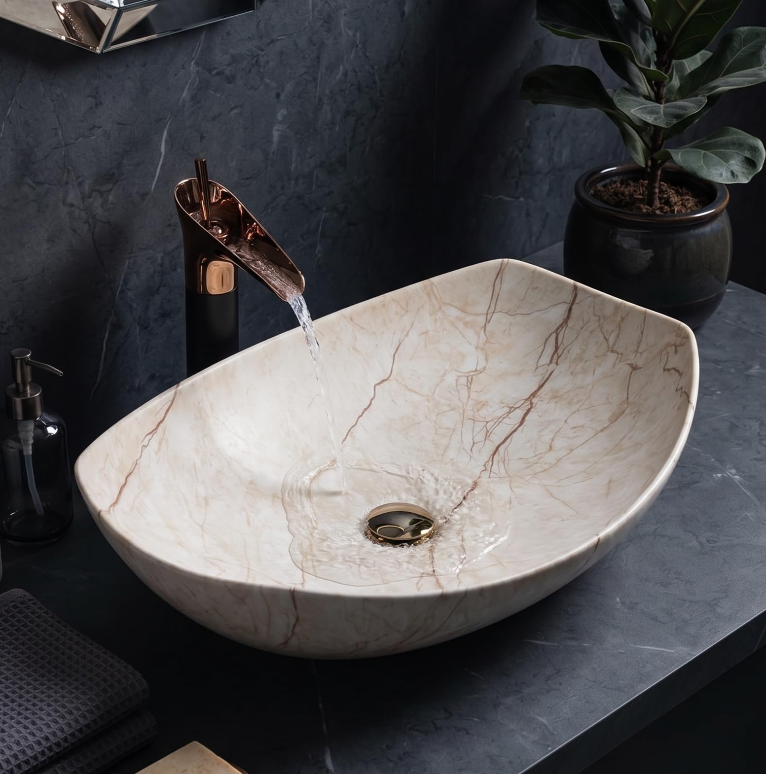 BASSINO Table Top Wash Basin - Ceramic Sink for Bathroom/Boat -10