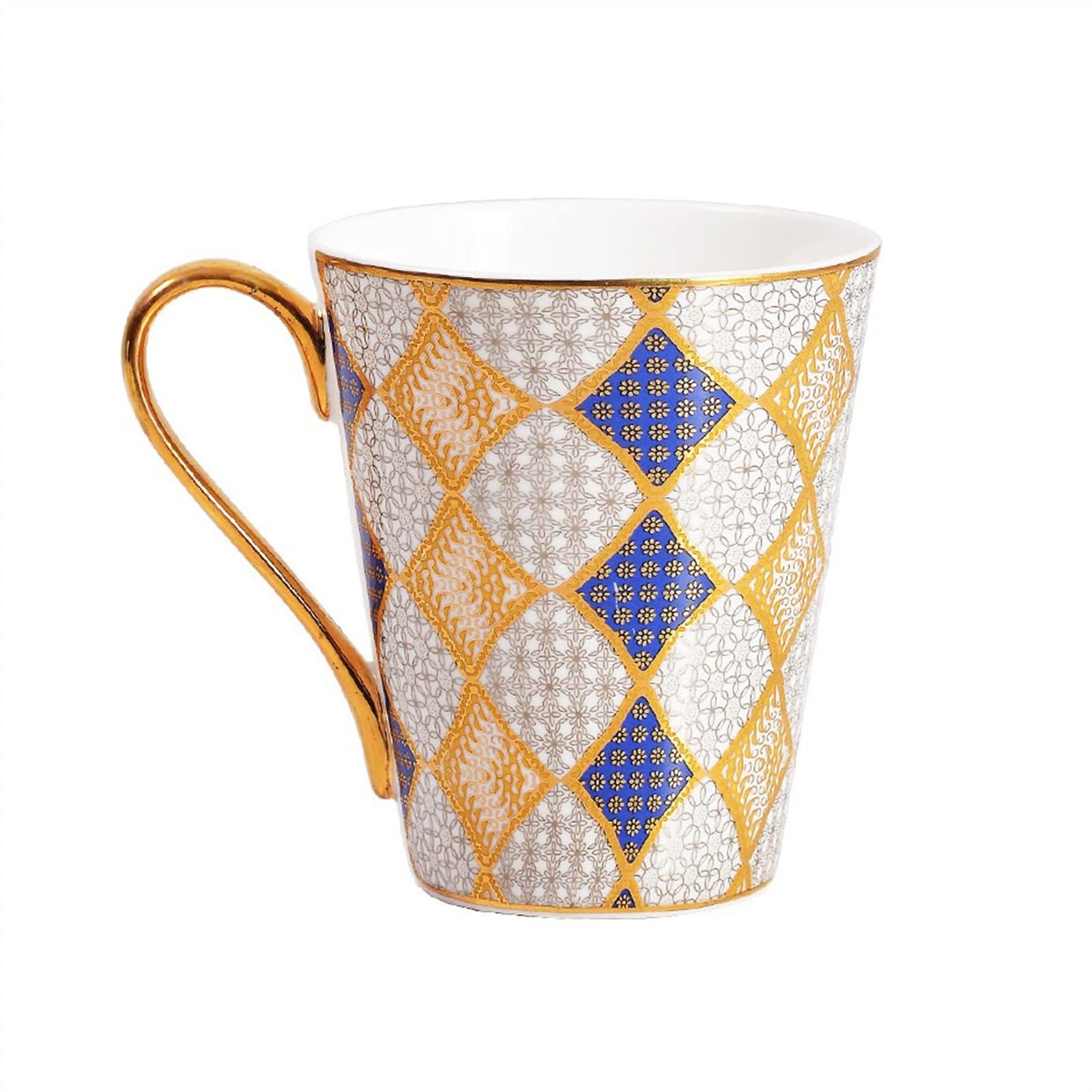 Ceramiczny kubek do kawy Luksusowy styl Kubek z porcelany kostnej Gospodarstwo domowe Modny geometryczny wzór Kubek Duży kubek do mleka