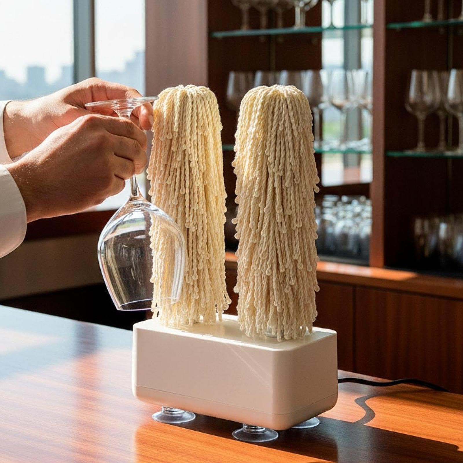 Colcolo Pulitore E Lucidatore per Vetri per Uso Domestico, Lavavetri, Versatile, Leggero, Compatto, Portatile, con Robusta Spina Europea, Bianco
