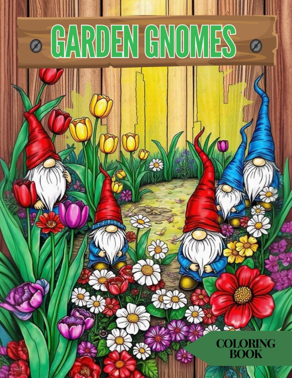 Garden Gnomes Coloring Book: 50 Stress Relief and Relaxation Illustrations for Adults (Fantasy)
