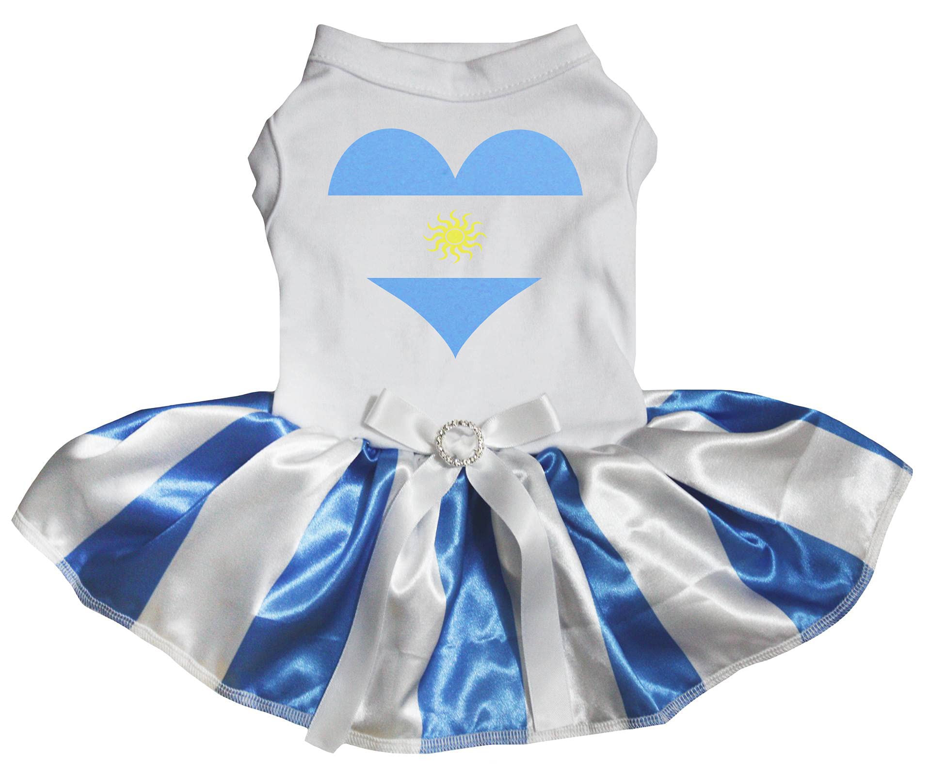 Robe pour chien Argentina Heart blanc rayures vêtement grand chien taille XXXL