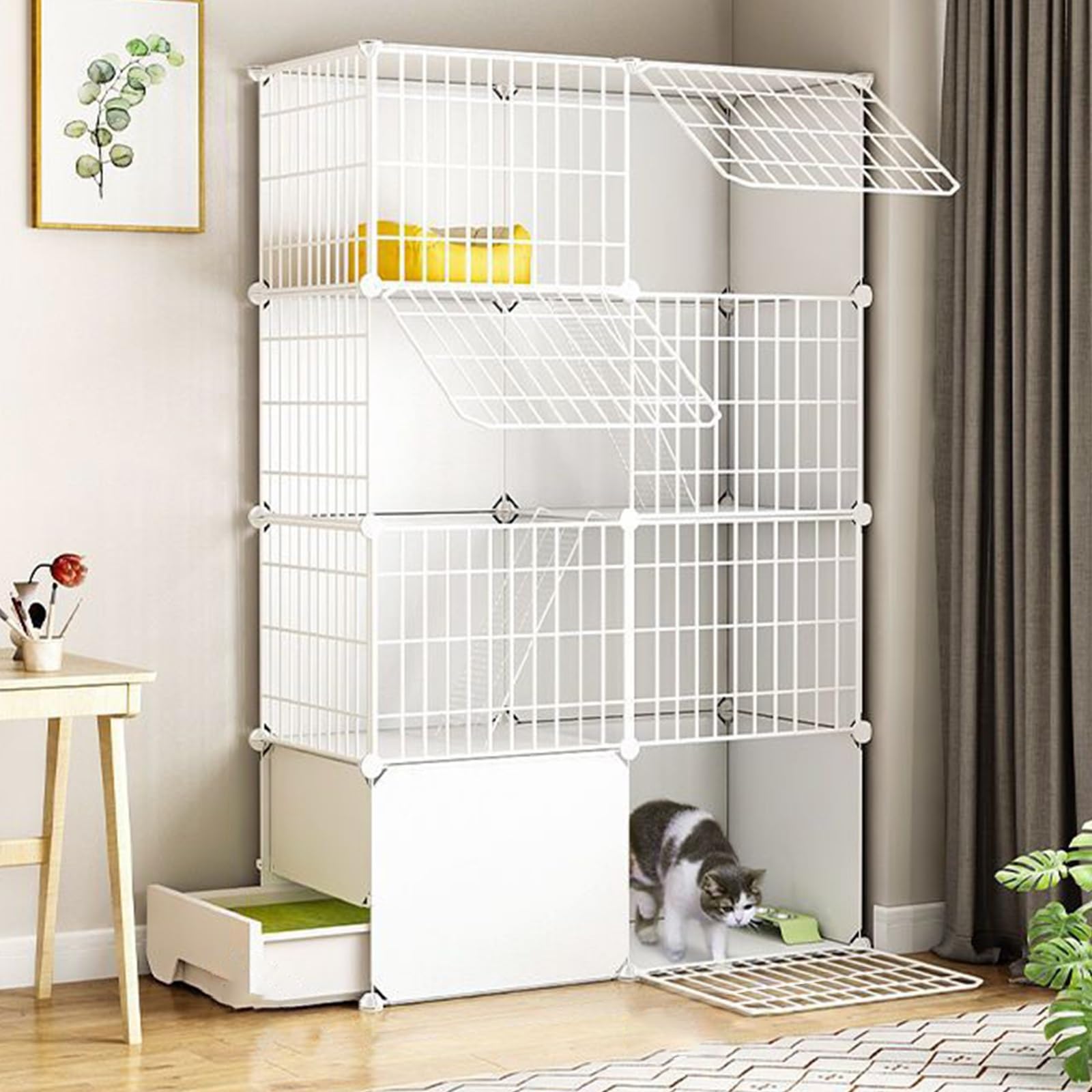 Cage pour chat d'intérieur modulable pour sécuriser votre animal