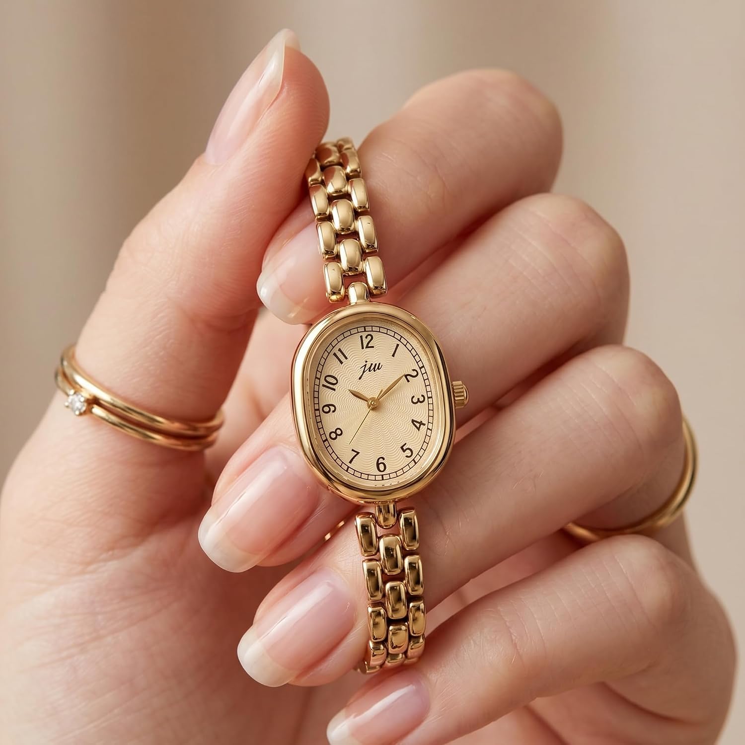Women's Watches Gold Small Oval Dainty Wrist Watch for Ladies